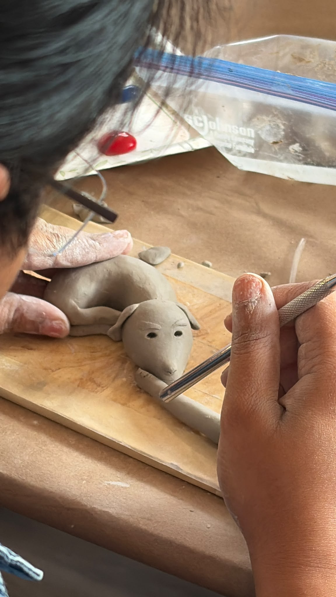 Adult hand-building pottery class